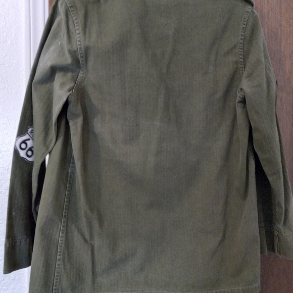 Army style jacket 💜  Vintage distressed look. Thanks for looking. - Picture 2 of 5